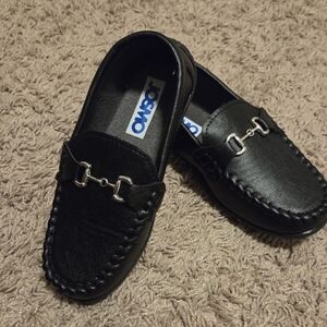Josmo Black Loafers with Silver Buckle